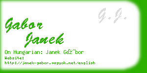 gabor janek business card
